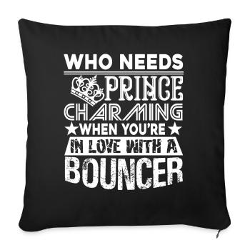 Bouncer In Love With A Bouncer - Sofa pillowcase 17,3'' x 17,3'' (45 x 45 cm) - black - Front