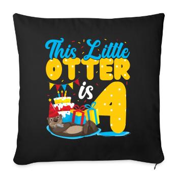 Anniversaire de la loutre Cette petite loutre - Housse de coussin décorative 45 x 45 cm - noir - Devant