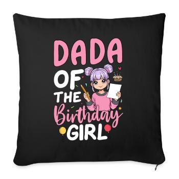 Dada De La Fille D’anniversaire - Housse de coussin décorative 45 x 45 cm - noir - Devant