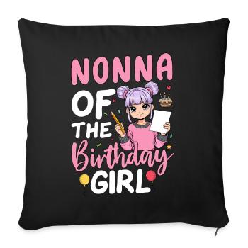 Nonna Of The Birthday Girl - Sofa pillowcase 17,3'' x 17,3'' (45 x 45 cm) - black - Front
