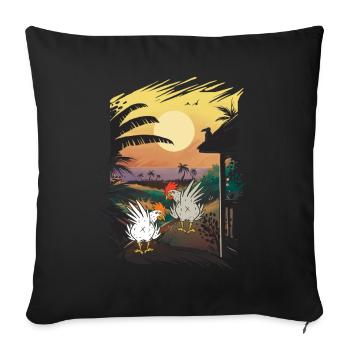 Mexique Poulet Poulets Volaille de ferme Far West - Housse de coussin décorative 45 x 45 cm - noir - Devant