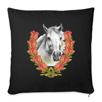 Birthday Horse Horses Rider Rider Kids - Sofa pillowcase 17,3'' x 17,3'' (45 x 45 cm) - black - Front