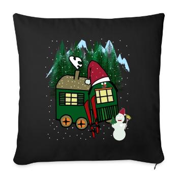 Winter Sports Ski Snowman Mountains Winter Cross-Country - Sofa pillowcase 17,3'' x 17,3'' (45 x 45 cm) - black - Front
