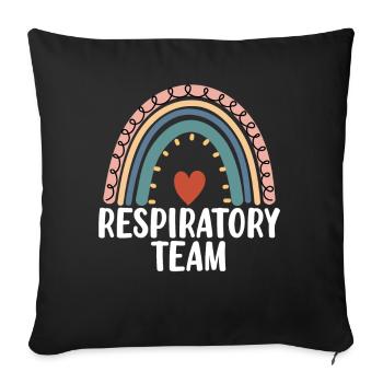 Respiratory Team Boho Arc-en-ciel Pulmonaire Poumon - Housse de coussin décorative 45 x 45 cm - noir - Devant
