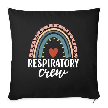 Thérapie respiratoire Boho Arc-en-ciel Funny Healthcare - Housse de coussin décorative 45 x 45 cm - noir - Devant