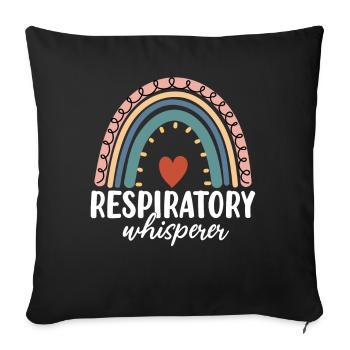Atemwegsflüsterer Boho Regenbogen Lustig - Sofakissenbezug 45 x 45 cm - Schwarz - Vorne