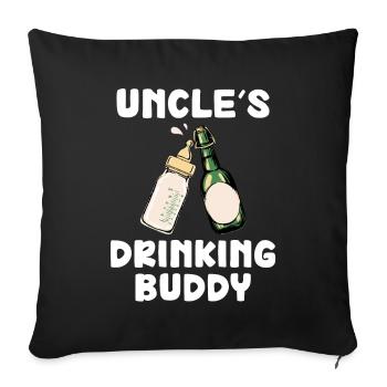 Uncle's Drinking Buddy Funny Motif - Sofa pillowcase 17,3'' x 17,3'' (45 x 45 cm) - black - Front