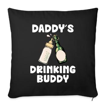 Le copain de boisson de papa drôle de bébé Design - Housse de coussin décorative 45 x 45 cm - noir - Devant