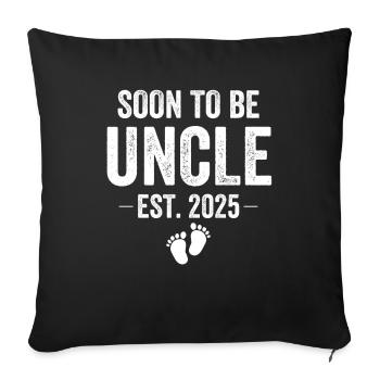Soon To Be Uncle Est. 2025 - Sofa pillowcase 17,3'' x 17,3'' (45 x 45 cm) - black - Front