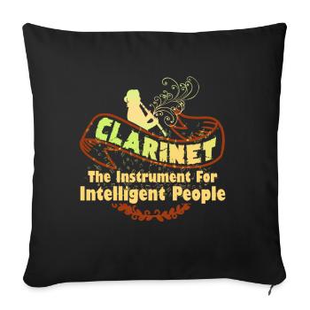 Clarinet The Instrument For Intelligent People - Sofa pillowcase 17,3'' x 17,3'' (45 x 45 cm) - black - Front