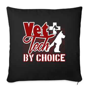 Vet Tech By Choice - Sofa pillowcase 17,3'' x 17,3'' (45 x 45 cm) - black - Front