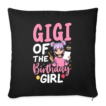 Gigi de la fille d’anniversaire - Housse de coussin décorative 45 x 45 cm - noir - Devant