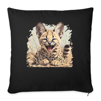 Servale Serval - Sofakissenbezug 45 x 45 cm - Schwarz - Vorne