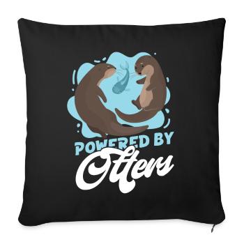 Otter Powered By Otters - Sofa pillowcase 17,3'' x 17,3'' (45 x 45 cm) - black - Front