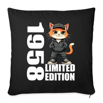 Limited Edition 1958 Birthday Born 1958 - Sofa pillowcase 17,3'' x 17,3'' (45 x 45 cm) - black - Front