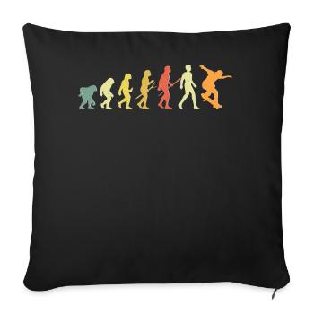 Skating Evolution Retro Skate Lustiges Skateboarden - Sofakissenbezug 45 x 45 cm - Schwarz - Vorne