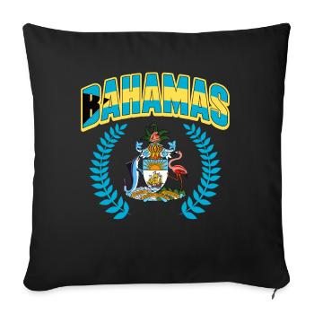 Bahamas Île des Caraïbes Cadeau d’été de l’Atlantique - Housse de coussin décorative 45 x 45 cm - noir - Devant