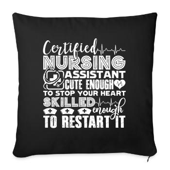 CNA Skilled CNA - Sofa pillowcase 17,3'' x 17,3'' (45 x 45 cm) - black - Front