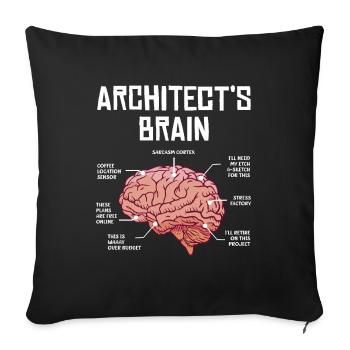 Architect's Brain Humorous Illustration With - Sofa pillowcase 17,3'' x 17,3'' (45 x 45 cm) - black - Front