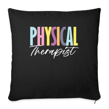 Colorful Physical Therapist Lettering - Sofa pillowcase 17,3'' x 17,3'' (45 x 45 cm) - black - Front