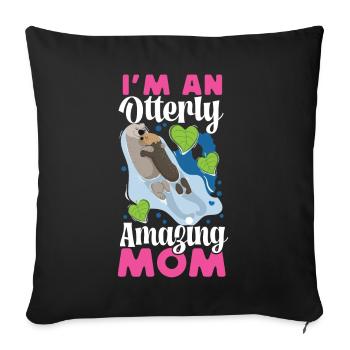Otter Mom Pun I'm An Otterly - Sofakissenbezug 45 x 45 cm - Schwarz - Vorne
