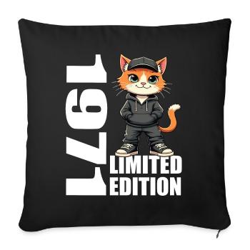 Edition Limitée 1971 Anniversaire Né 1971 - Housse de coussin décorative 45 x 45 cm - noir - Devant