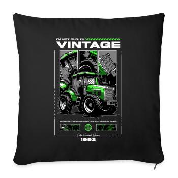 Anniversaire de fermier de tracteur vintage né en 1993 - Housse de coussin décorative 45 x 45 cm - noir - Devant
