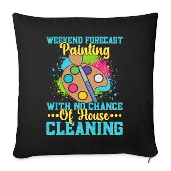 Artist Painter Graphic Weekend Painting Art Gift - Sofakissenbezug 45 x 45 cm - Schwarz - Vorne