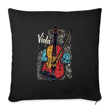 alto, alto, altiste, art rétro, art - Housse de coussin décorative 45 x 45 cm - noir - Devant