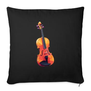 alto, alto, altiste, low poly, art, art - Housse de coussin décorative 45 x 45 cm - noir - Devant