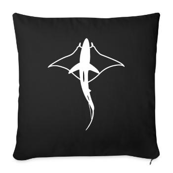 Manta Hai Mantarochen Riffhai Longimanus - Sofakissenbezug 45 x 45 cm - Schwarz - Vorne