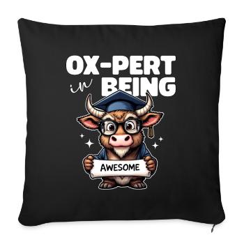 OX PERT IN BEING AWESOME - Sofa pillowcase 17,3'' x 17,3'' (45 x 45 cm) - black - Front