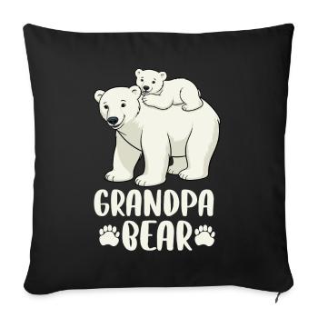 Grandpa Bear - Sofa pillowcase 17,3'' x 17,3'' (45 x 45 cm) - black - Front