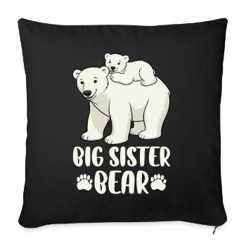 Big Sister Bear - Sofa pillowcase 17,3'' x 17,3'' (45 x 45 cm) - black - Front