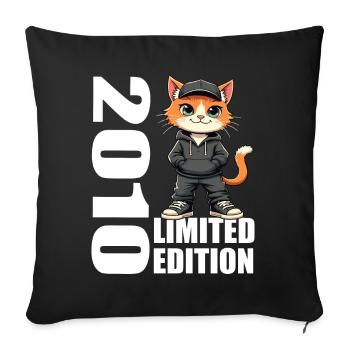 Limited Edition 2010 Birthday 2010 Born - Sofa pillowcase 17,3'' x 17,3'' (45 x 45 cm) - black - Front