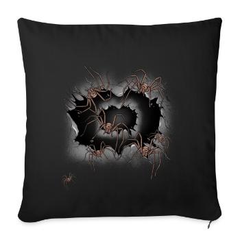 Halloween Spiders Spider Spiders Phobia Panic - Sofa pillowcase 17,3'' x 17,3'' (45 x 45 cm) - black - Front