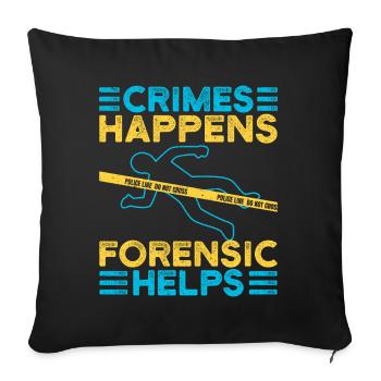 Forensic Science Major Crimes Happens Forensic - Sofa pillowcase 17,3'' x 17,3'' (45 x 45 cm) - black - Front