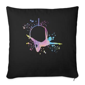 Aerialist Aerial Ring Lyra Air Ring - Sofa pillowcase 17,3'' x 17,3'' (45 x 45 cm) - black - Front