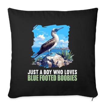 Blue-footed booby - Sofa pillowcase 17,3'' x 17,3'' (45 x 45 cm) - black - Front