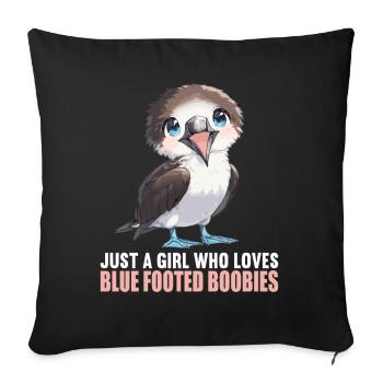 Blue-footed booby - Sofa pillowcase 17,3'' x 17,3'' (45 x 45 cm) - black - Front