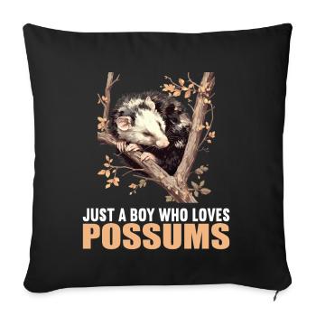 Opossum Opossums - Sofa pillowcase 17,3'' x 17,3'' (45 x 45 cm) - black - Front