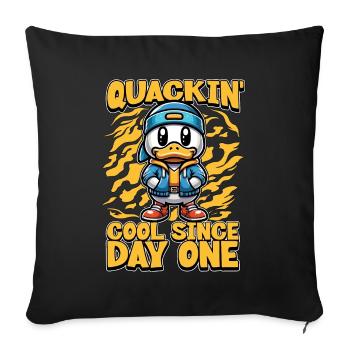 Mallard Duck Quackin' Cool Since Duck Enthusiast - Sofa pillowcase 17,3'' x 17,3'' (45 x 45 cm) - black - Front