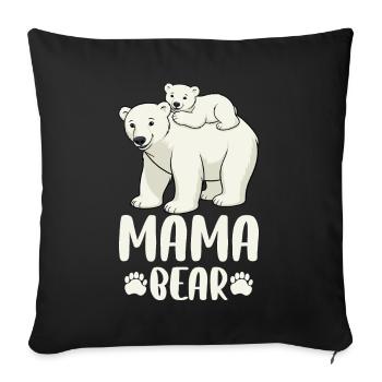 Mama Bear - Sofa pillowcase 17,3'' x 17,3'' (45 x 45 cm) - black - Front