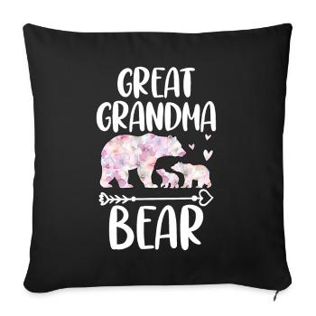Great Grandma Bear - Sofa pillowcase 17,3'' x 17,3'' (45 x 45 cm) - black - Front