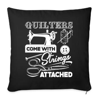 Quilter Quilters Come With Strings Attached - Sofa pillowcase 17,3'' x 17,3'' (45 x 45 cm) - black - Front