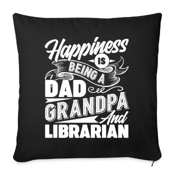 Librarian Dad Grandpa And Librarian - Sofa pillowcase 17,3'' x 17,3'' (45 x 45 cm) - black - Front