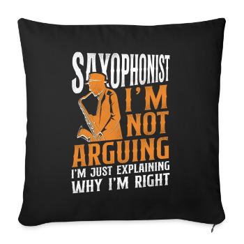 Saxophoniste Saxophoniste Je ne suis pas - Housse de coussin décorative 45 x 45 cm - noir - Devant