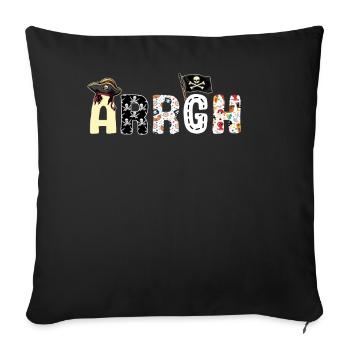 Arrgh Funny Pirate Skull Crossbone Ship Captain - Sofa pillowcase 17,3'' x 17,3'' (45 x 45 cm) - black - Front