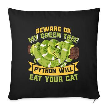 Green Tree Python - Sofa pillowcase 17,3'' x 17,3'' (45 x 45 cm) - black - Front