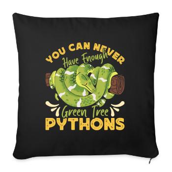 Green Tree Python - Sofa pillowcase 17,3'' x 17,3'' (45 x 45 cm) - black - Front